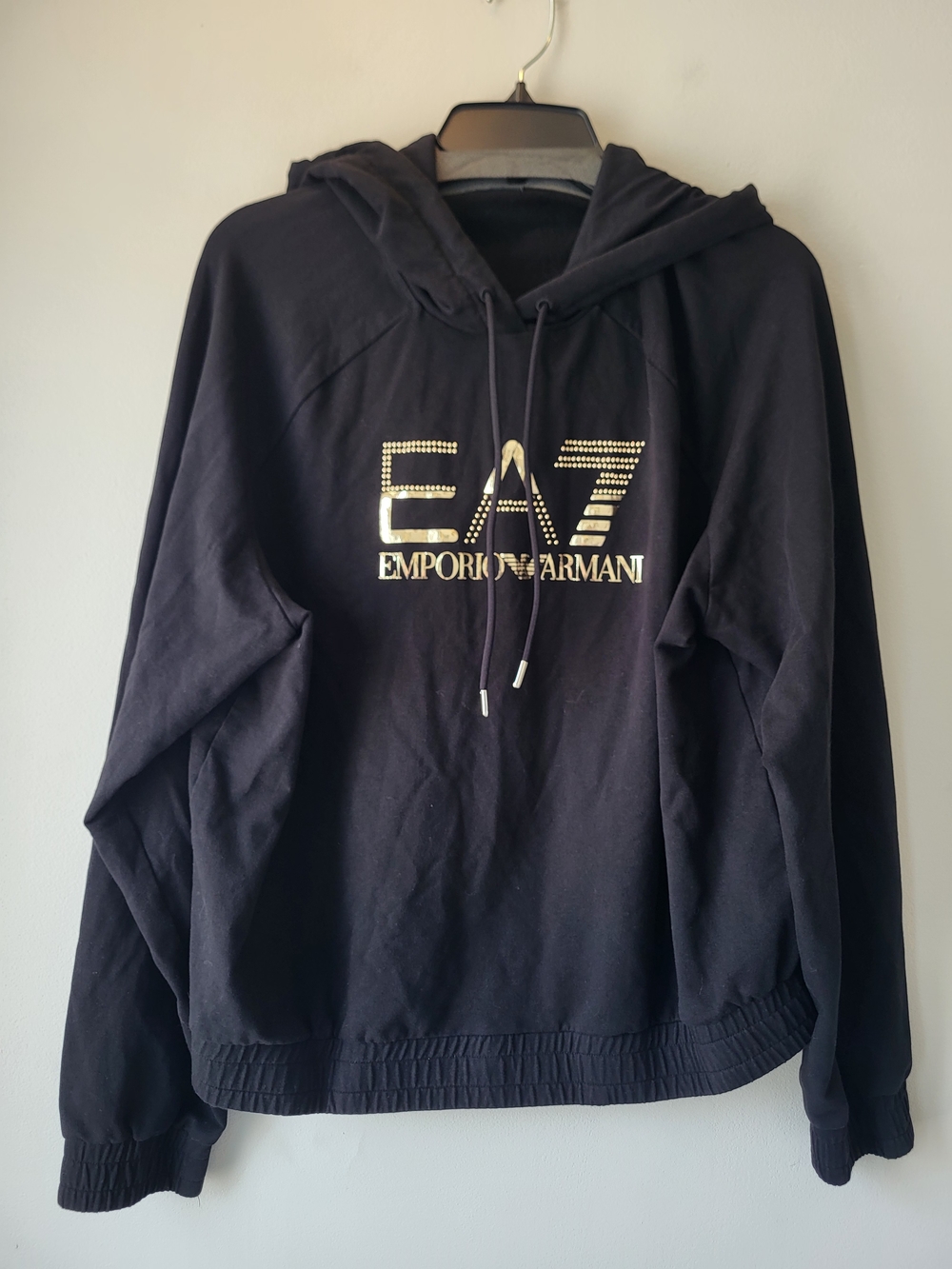 Emporio Armani Athleisure Casual Black Light Sweatshirt with Gold EA7 Logo